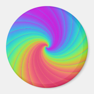 Aimant Trippy Prismatic Rainbow Spiral Whiral art