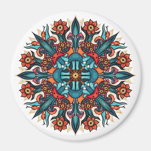 Aimant Trippy Psychedelic Super champignon Mandala Eyes (Devant)