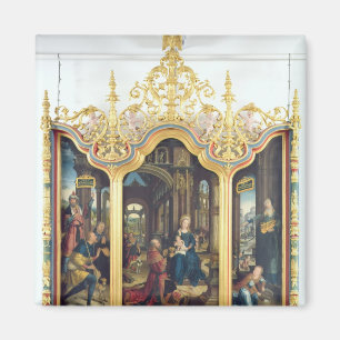 Aimant Triptyque de l'adoration du Christ infantile