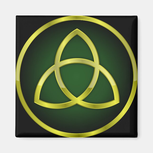 Aimant triquetra or et vert (Devant)