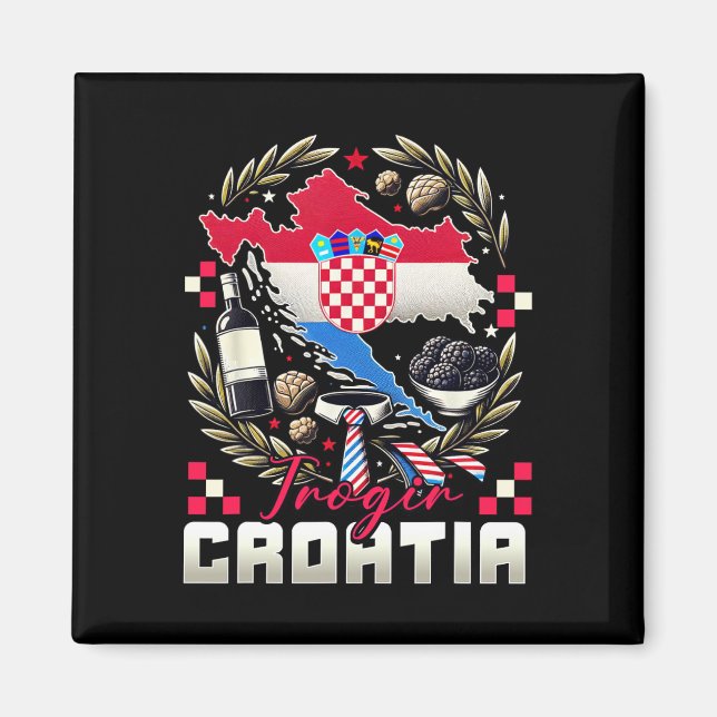 Aimant Trogir Croatie Souvenir Drapeau Croate Carte  (Devant)