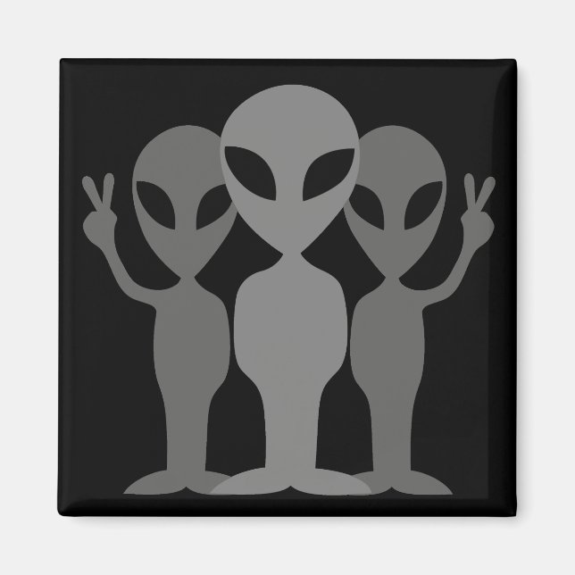 Aimant Trois Aliens de l'espace gris (Devant)