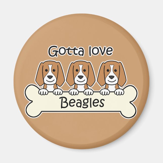 Aimant Trois Beagles (Devant)