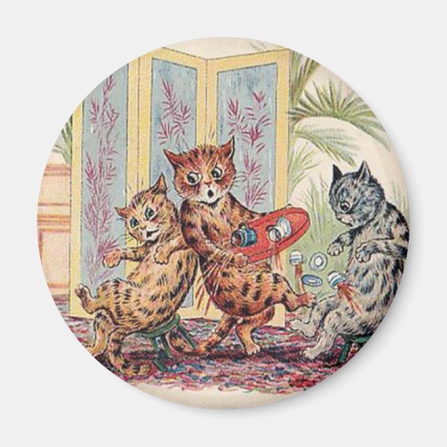 Aimant Trois chats en chute par Louis Wain (Devant)