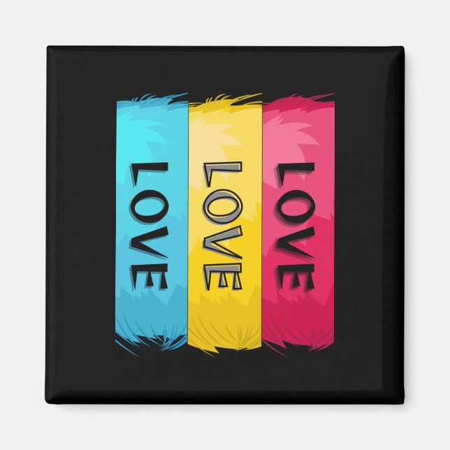 Aimant Trois fois Love Design (Devant)
