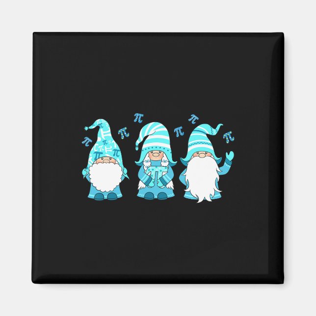 Aimant Trois Gnomes Mignonne Happy Pi Day math nombre Lov (Devant)
