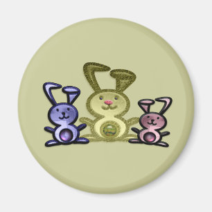 Aimant Trois lapins mignons