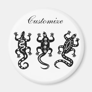 Aimant Trois Lizards noirs style Thunder_Cove sud-ouest