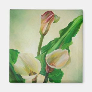 Aimant Trois Lys Calla Étonnant Botanique Acrylique