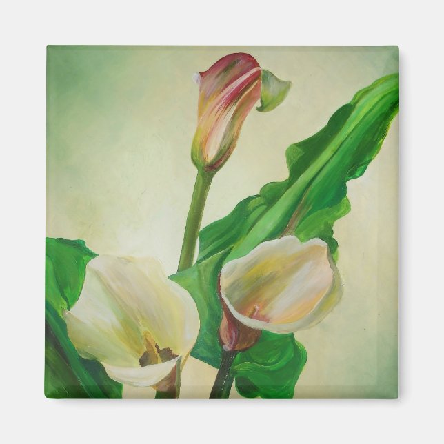 Aimant Trois Lys Calla Étonnant Botanique Acrylique (Devant)