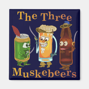 Aimant Trois Muskebeers Funny Beer Pun