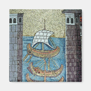 Aimant Trois navires entrant dans le port de Ravenne