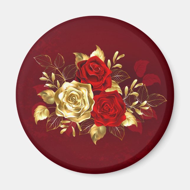 Aimant Trois roses de joaillerie (Devant)