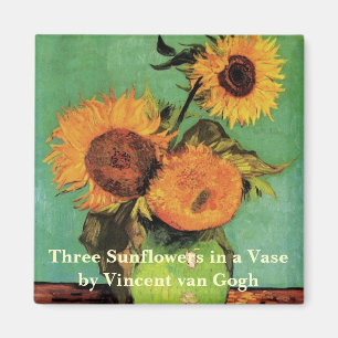 Aimant Trois tournesols dans un vase de Vincent van Gogh