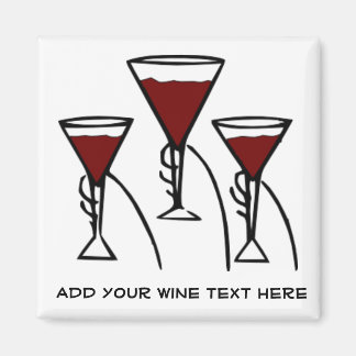 Aimant Trois verres à vin en dessin manuel