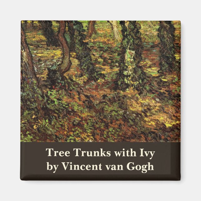 Aimant Troncs d'arbres avec du lierre par Vincent van Gog (Devant)