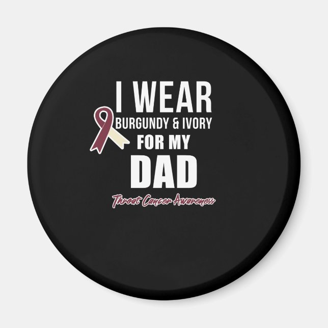 Aimant Trône Cancer Tshirt Burgundy Ivory pour mon père (Devant)