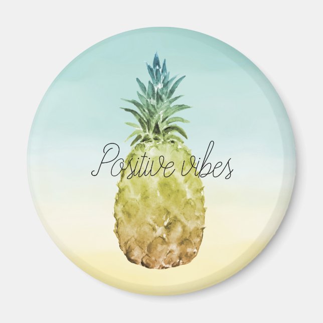 Aimant Tropcal Pineapple Yellow Mint ombre (Devant)