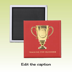 Aimant Trophée en or de la réussite de l'entraînement rou