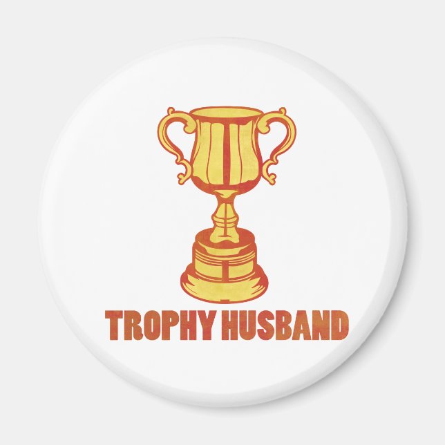 Aimant Trophée Mari, drôle+hommes+cadeaux (Devant)