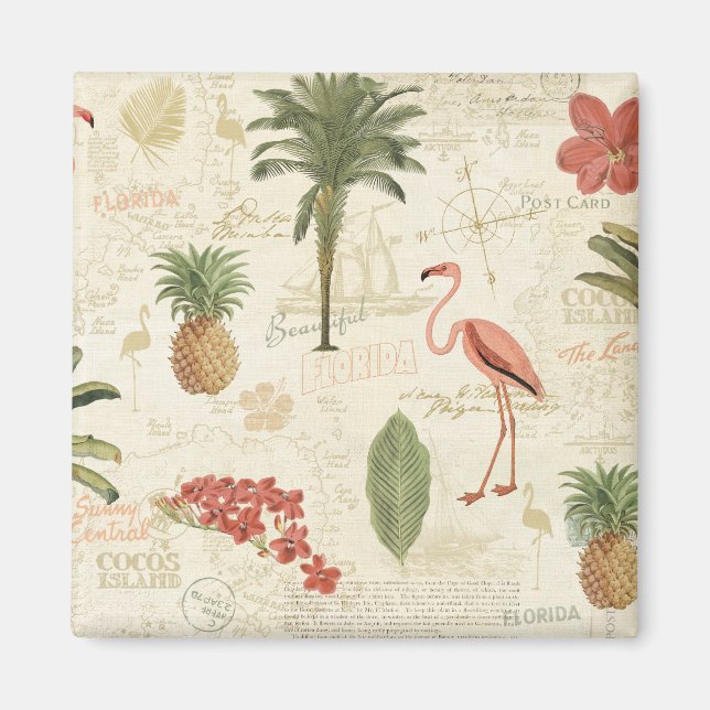 Aimant Tropical Floridian Pattern (Devant)