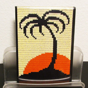 Aimant Tropical Palm Tree Sunset Artisan Crochet Imprimer