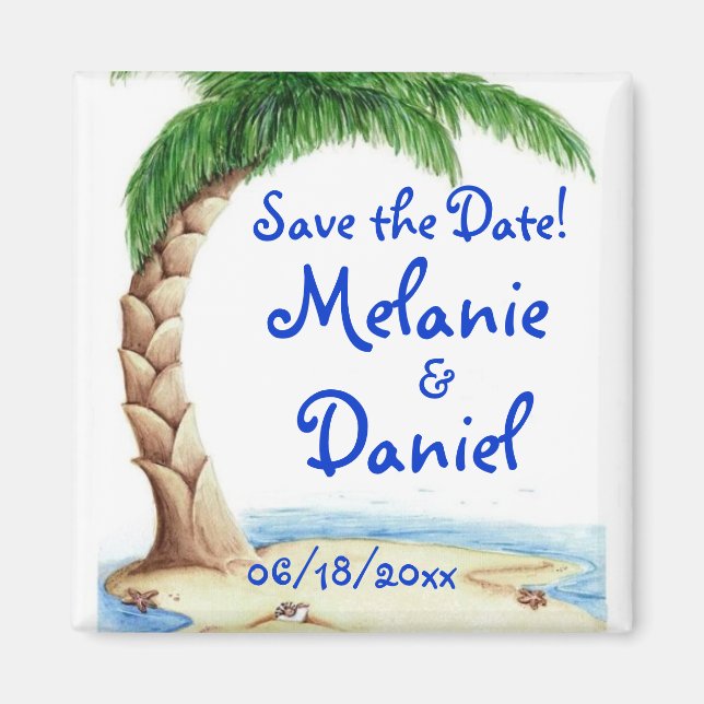 Aimant Tropical Save the Date ! (Devant)