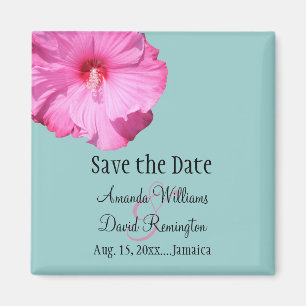 Aimant Tropical Save the Date (turquoise)