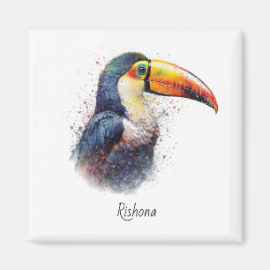 Aimant Tropical Splendor Toucan, personnalisé