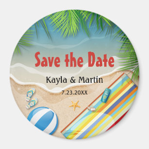 Aimant Tropical Summer Beach Party Sauvez la date
