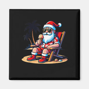 Aimant Tropical Summer Funny Hawaiian Santa Claus Christm