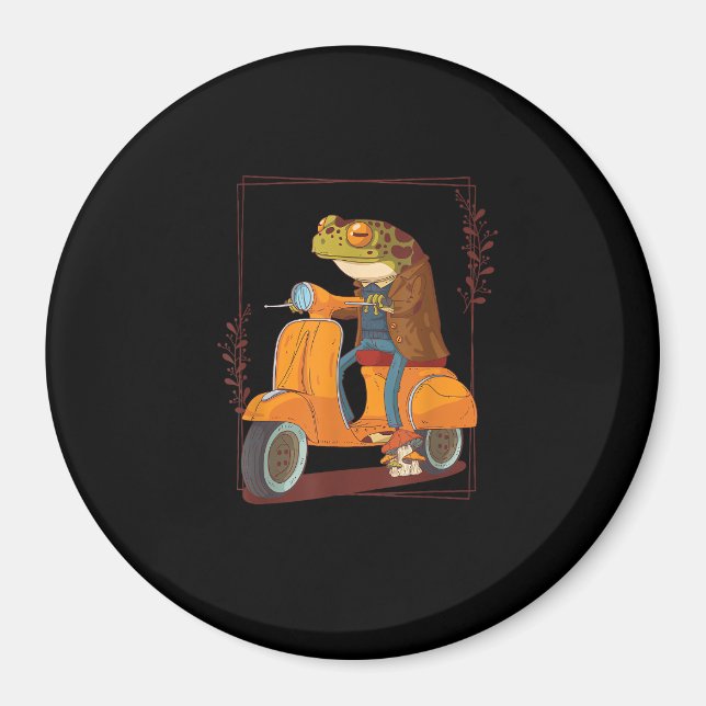 Aimant Trottinette Grenouille Champignon Goblincore Acadé (Devant)