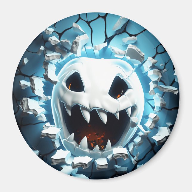 Aimant Trou fissuré de fantôme d'Halloween 3D (Devant)