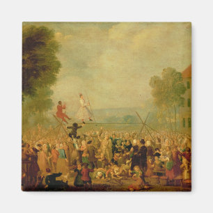 Aimant Troupe d'acteurs exécutant sur Tightrope