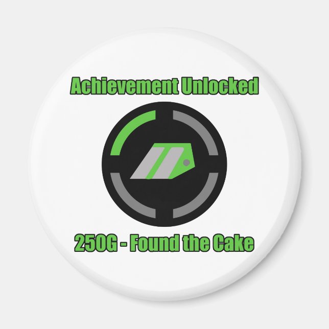 Aimant Trouvé le gâteau - Réussite déverrouillée (Devant)