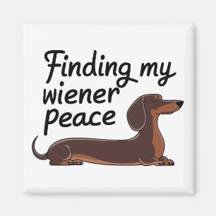 Aimant Trouver ma paix Wiener — Dachshund Lover