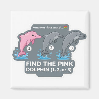 Aimant Trouvez l'animal dauphin rose Quest Monde Animal p