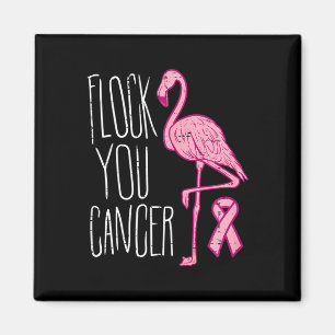 Aimant Trouvez votre cancer du sein Flamant rose rose Rub