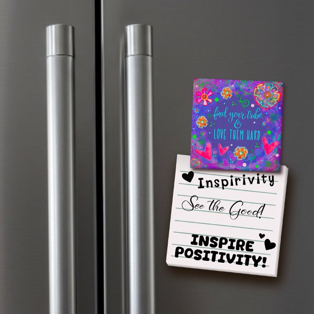 Aimant Trouvez Votre Tribe Amusante Purple Amis Coeurs mi (Créateur téléchargé)