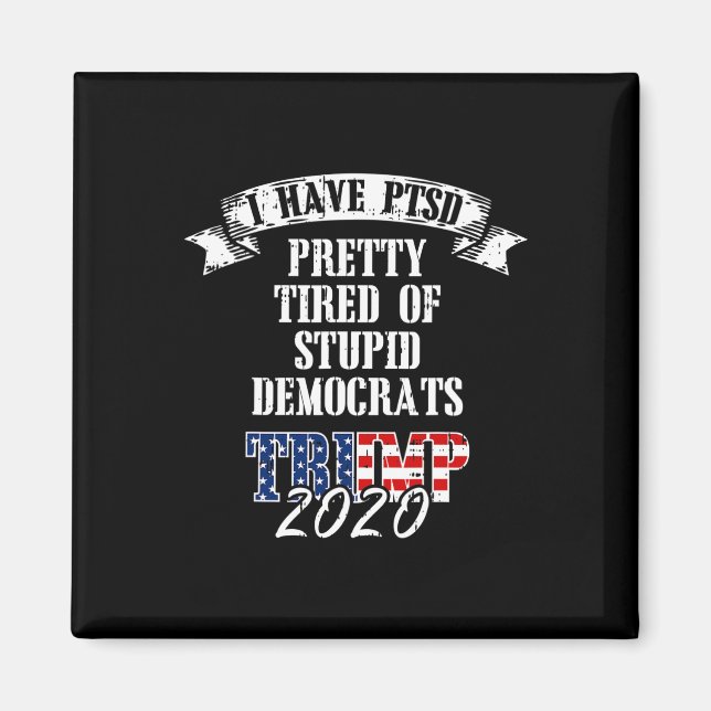 Aimant Trump 2020, Drapeau américain assez fatigué (Devant)