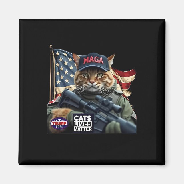 Aimant Trump 2024 Cats vit un problème (Devant)