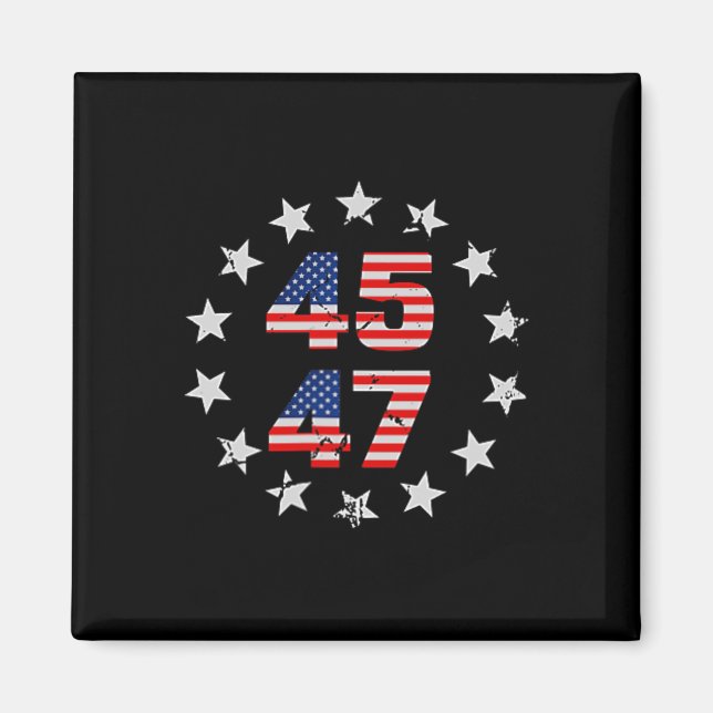 Aimant Trump 2024 - Drapeau américain (sur B) (Devant)