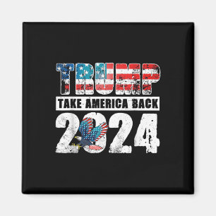 Aimant Trump 2024 - Drapeau de l'Amérique 4 juillet Trum