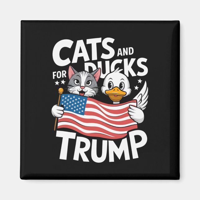 Aimant Trump 2024 Les Chatons Et Les Canards Soutiennent  (Devant)