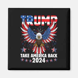 Aimant Trump 2024 Reprendre l'Amérique Drapeau américain