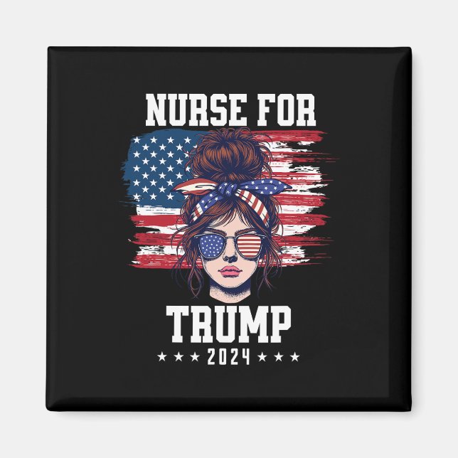 Aimant Trump 2025 Infirmière Chignon Méssy Amérique Drape (Devant)
