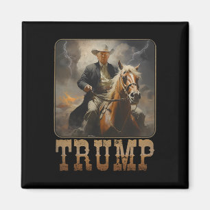 Aimant Trump 2025 Président Cow-boy Cheval à Monture West