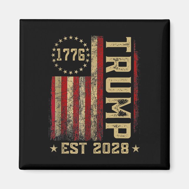 Aimant Trump 2028 Vote Donald Trump America Drapeau améri (Devant)
