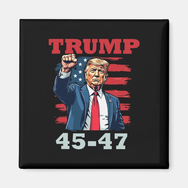 Aimant Trump 45-47 Conception Présidentielle Audacieuse P (Devant)
