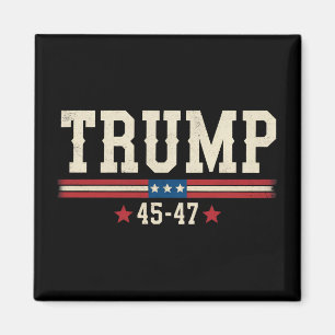 Aimant Trump 45 47 Drapeau américain USA Rétro Vintage